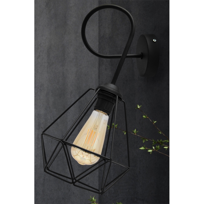 Nástěnná lampička KARO 3xE27/15W/230V černá