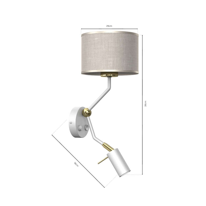 Nástěnná lampička LINO 1xE27/40W/230V + 1xGU10/MR11/7W