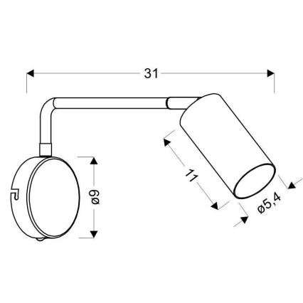 Nástěnná lampička TINA 1xGU10/15W/230V bílá