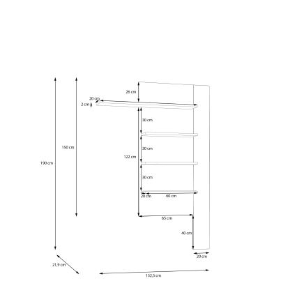 Nástěnná police INAR dub/béžová