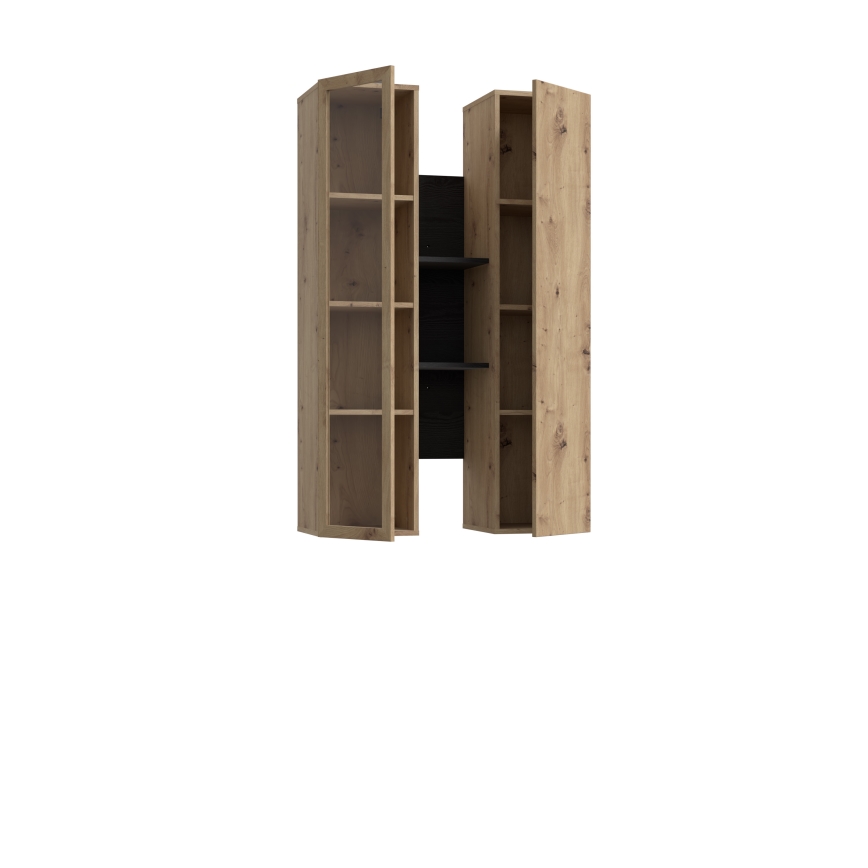 Nástěnná police INAR dub/černá