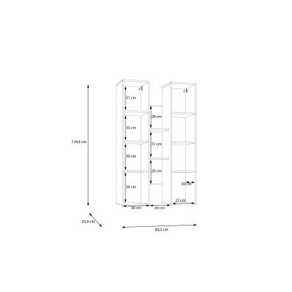 Nástěnná police INAR dub/černá