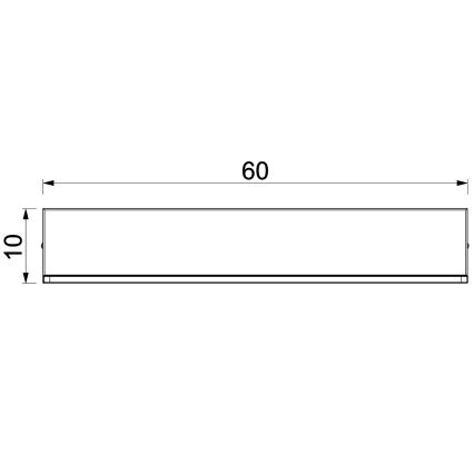 Nástěnná police s LED osvětlením SHELF 10x60 cm černá