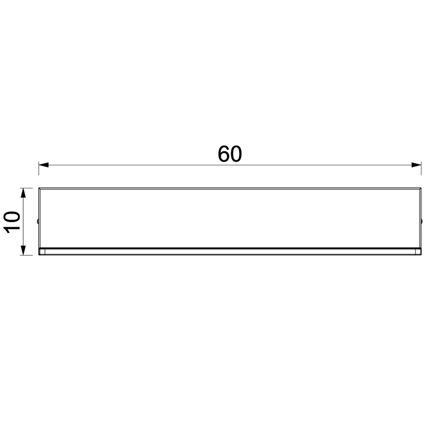 Nástěnná police s LED osvětlením SHELF 10x60 cm černá
