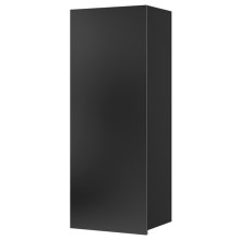 Nástěnná skříňka PAVO 117x45 cm lesklá černá/matná černá