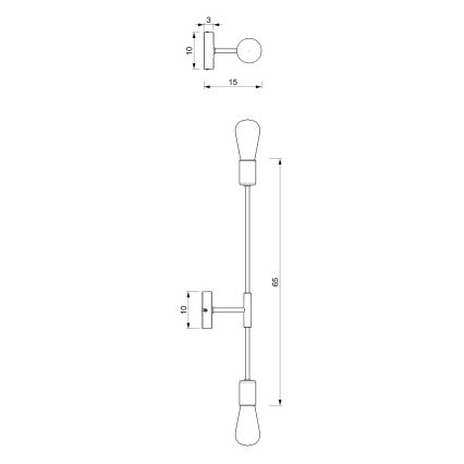 Nástěnná svítidlo FLAME 2xE27/60W/230V černá/lesklý chrom