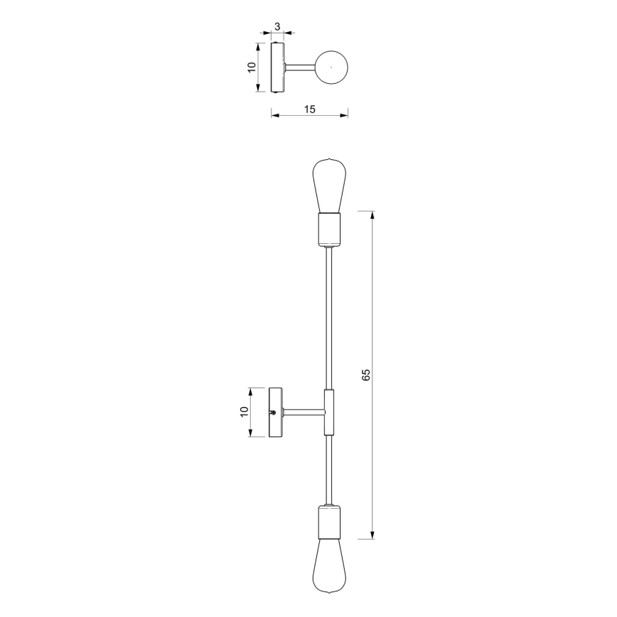 Nástěnná svítidlo FLAME 2xE27/60W/230V černá/lesklý chrom