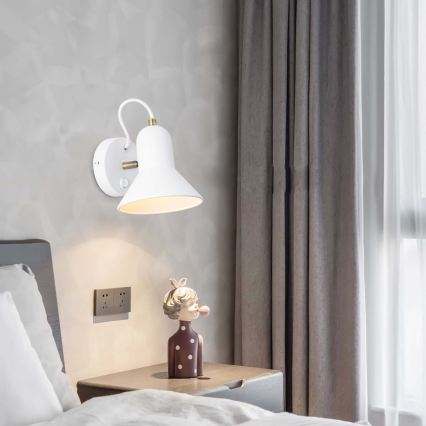 Nástěnné bodové svítidlo ASTAMA 1xE27/40W/230V bílá/mosaz