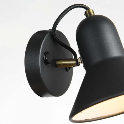 Nástěnné bodové svítidlo ASTAMA 1xE27/40W/230V černá/mosaz