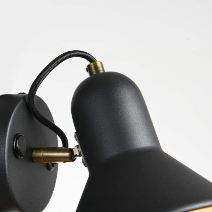 Nástěnné bodové svítidlo ASTAMA 1xE27/40W/230V černá/mosaz