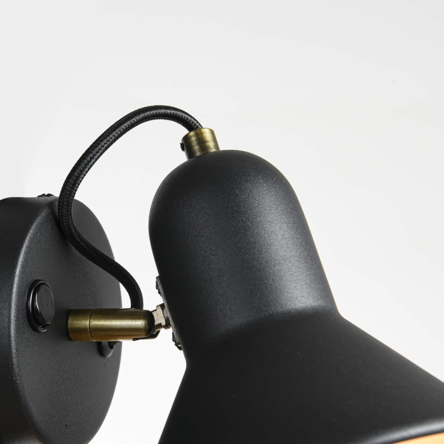 Nástěnné bodové svítidlo ASTAMA 1xE27/40W/230V černá/mosaz