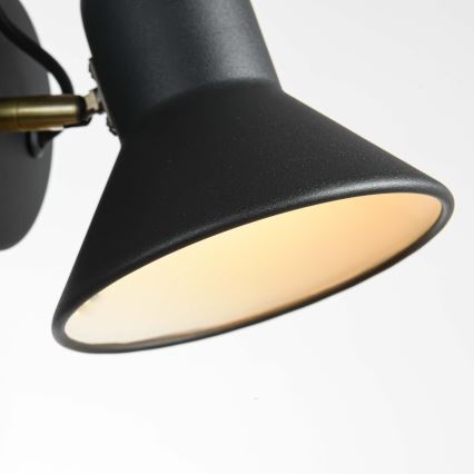 Nástěnné bodové svítidlo ASTAMA 1xE27/40W/230V černá/mosaz