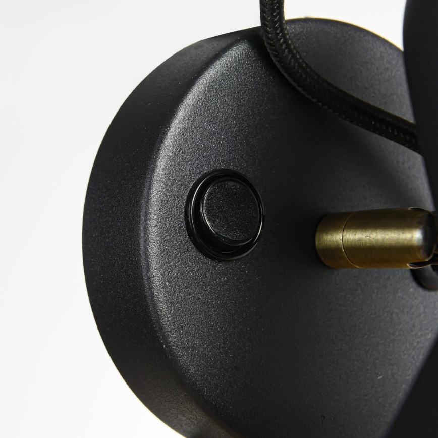 Nástěnné bodové svítidlo ASTAMA 1xE27/40W/230V černá/mosaz