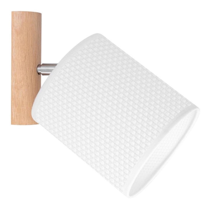 Nástěnné bodové svítidlo BENITA 1xE27/25W/230V bílá/dub