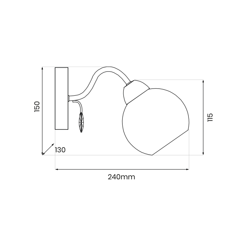 Nástěnné bodové svítidlo CONNOR 1xE27/15W/230V lesklý chrom/bílá
