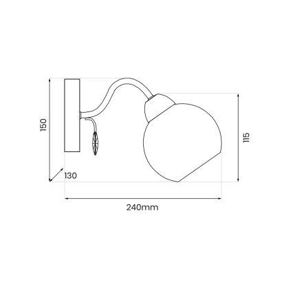 Nástěnné bodové svítidlo CONNOR 1xE27/15W/230V lesklý chrom/šedá