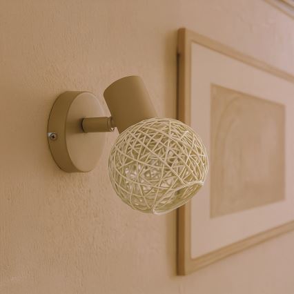 Nástěnné bodové svítidlo DEX 1xE14/10W/230V béžová/krémová