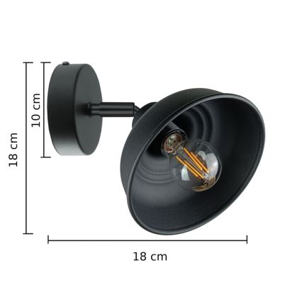 Nástěnné bodové svítidlo FAUN 1xE27/60W/230V černá