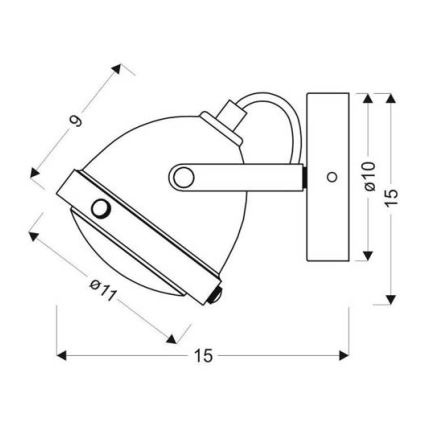 Nástěnné bodové svítidlo FRODO 1xGU10/40W/230V