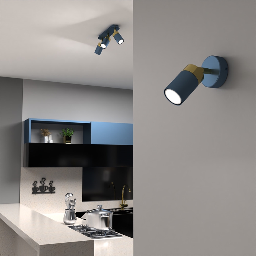 Nástěnné bodové svítidlo JOKER 1xGU10/25W/230V modrá/zlatá