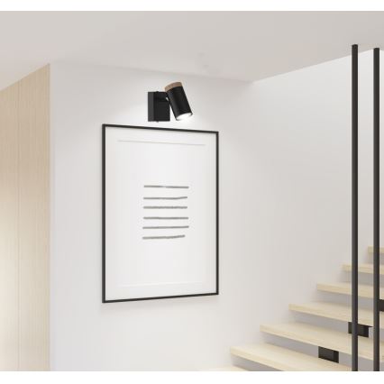 Nástěnné bodové svítidlo LAGOS 1xGU10/15W/230V černá/hnědá