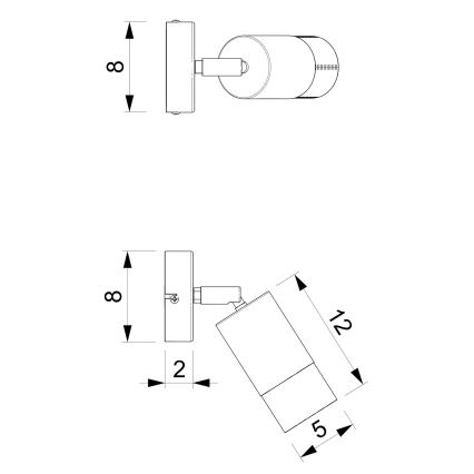 Nástěnné bodové svítidlo LINK 1xGU10/8W/230V černá/mosaz