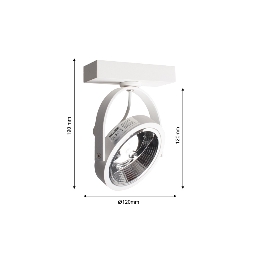 Nástěnné bodové svítidlo LUGAR 1xAR111 - GU10/25W/230V