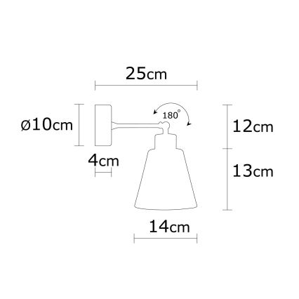 Nástěnné bodové svítidlo MANAVGAT 1xE27/100W/230V