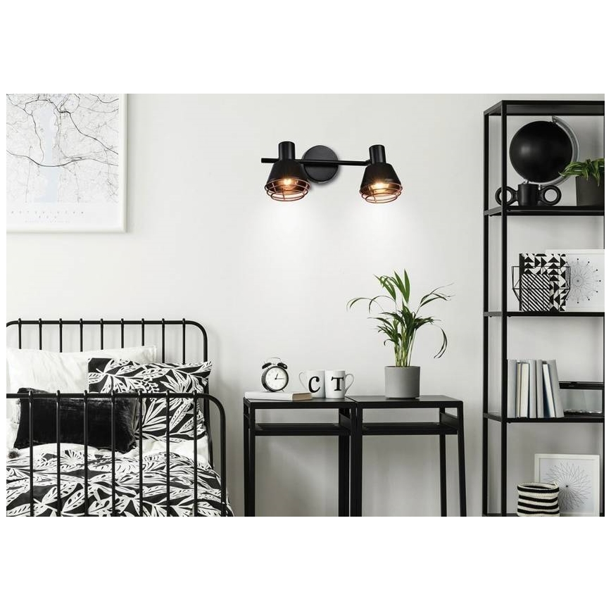 Nástěnné bodové svítidlo NERIA 2xE14/40W/230V černá/měděná