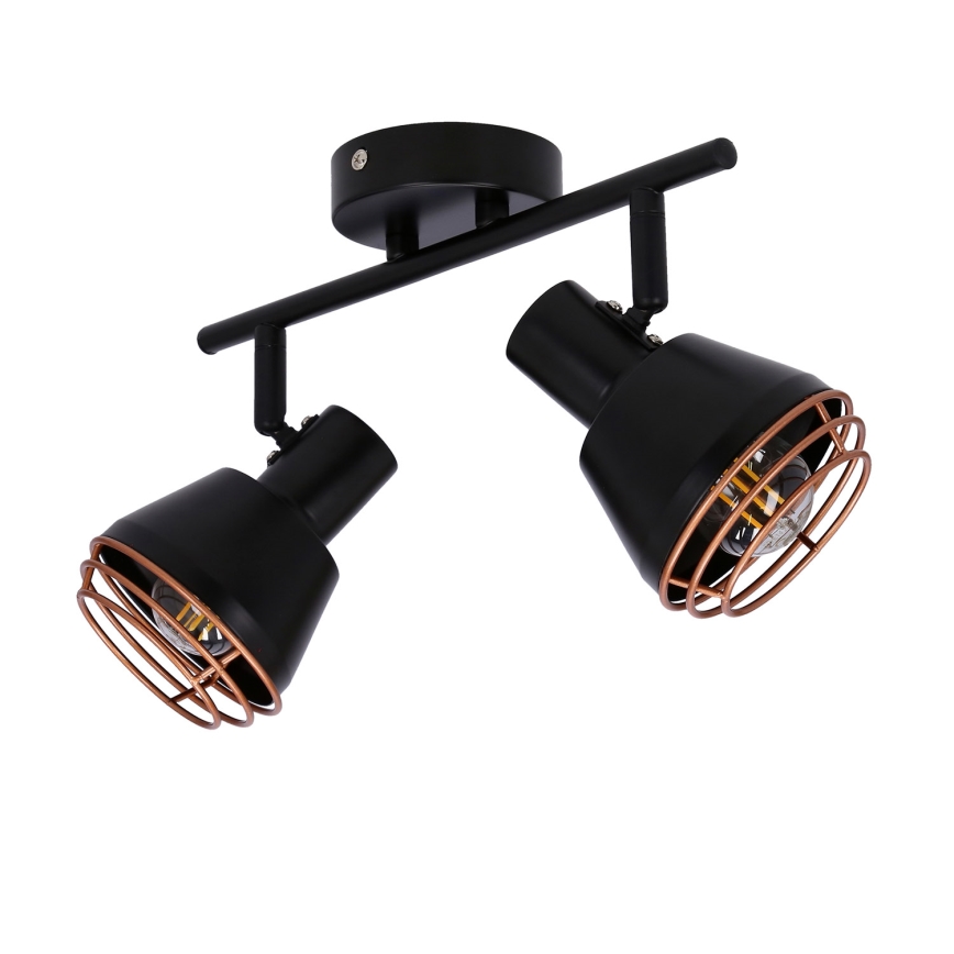 Nástěnné bodové svítidlo NERIA 2xE14/40W/230V černá/měděná