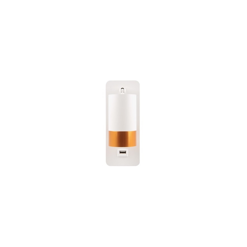 Nástěnné bodové svítidlo s USB nabíječkou 1xGU10/35W/230V bílá/zlatá