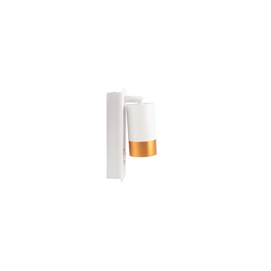 Nástěnné bodové svítidlo s USB nabíječkou 1xGU10/35W/230V bílá/zlatá