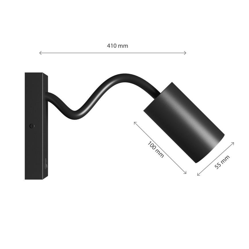 Nástěnné bodové svítidlo SQUALLA VARIOSA 1xGU10/10W/230V černá