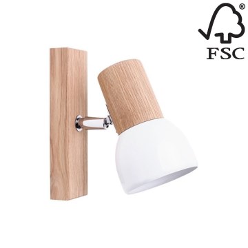 Nástěnné bodové svítidlo SVENDA 1xE27/60W/230V dub – FSC certifikováno