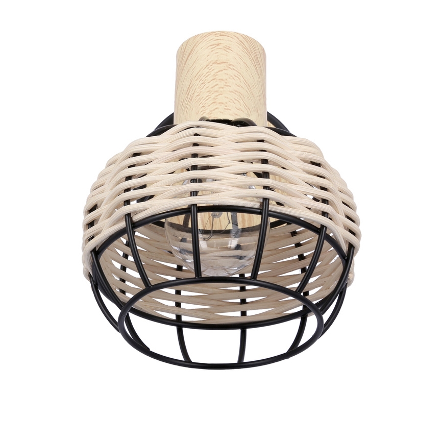 Nástěnné bodové svítidlo TAJGA 1xE14/40W/230V ratan/černá
