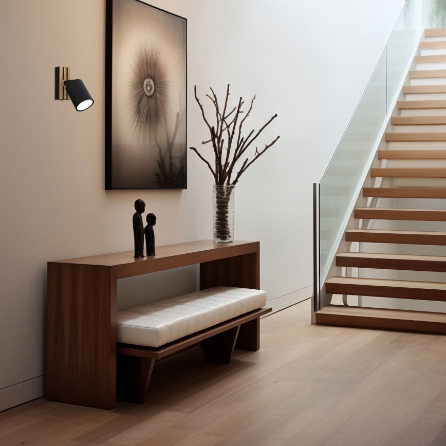 Nástěnné bodové svítidlo TERRA 1xGU10/8W/230V černá/dub
