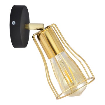 Nástěnné bodové svítidlo TUBE 1xE27/15W/230V zlatá/černá