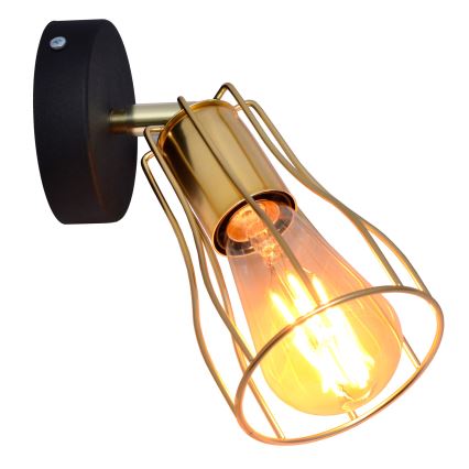 Nástěnné bodové svítidlo TUBE 1xE27/15W/230V zlatá/černá