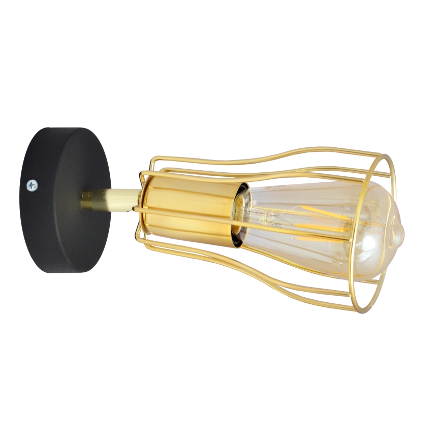 Nástěnné bodové svítidlo TUBE 1xE27/15W/230V zlatá/černá