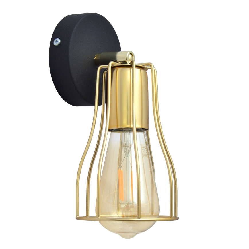 Nástěnné bodové svítidlo TUBE 1xE27/15W/230V zlatá/černá