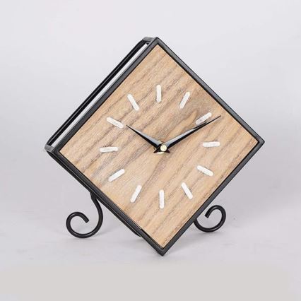 Nástěnné hodiny 1xAA 21,5x22 cm béžová/černá