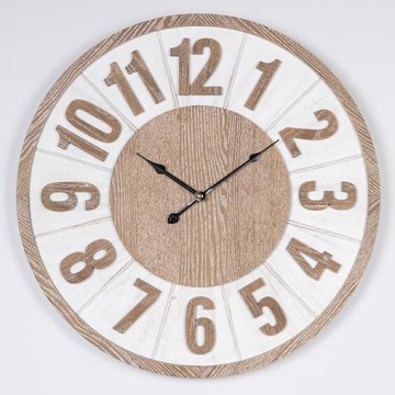Nástěnné hodiny 1xAA pr. 60 cm béžová/bílá