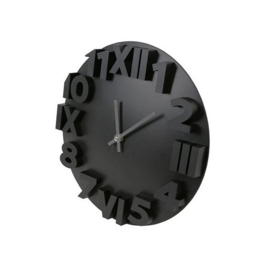 Nástěnné hodiny 3D design 1xAA černá