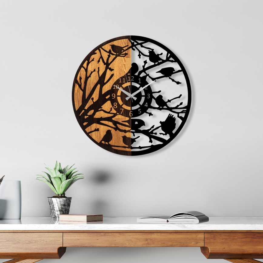 Nástěnné hodiny pr. 56 cm 1xAA dřevo/kov