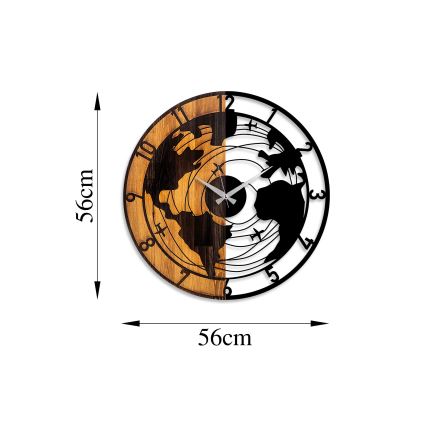 Nástěnné hodiny pr. 56 cm 1xAA dřevo/kov