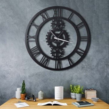 Nástěnné hodiny pr. 70 cm 1xAA černá
