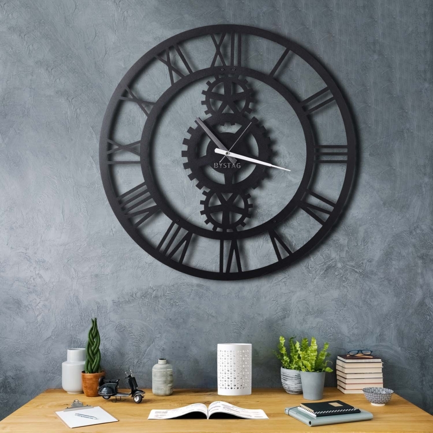 Nástěnné hodiny pr. 70 cm 1xAA černá