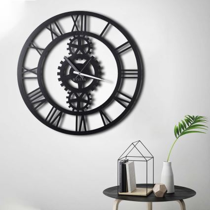 Nástěnné hodiny pr. 70 cm 1xAA černá