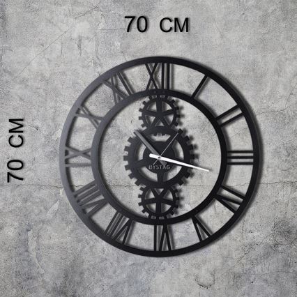 Nástěnné hodiny pr. 70 cm 1xAA černá