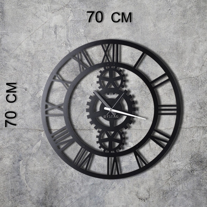 Nástěnné hodiny pr. 70 cm 1xAA černá